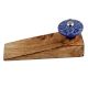 2 Pieces Navy Blue Wheel Flower Ceramic Wooden Door Stopper
